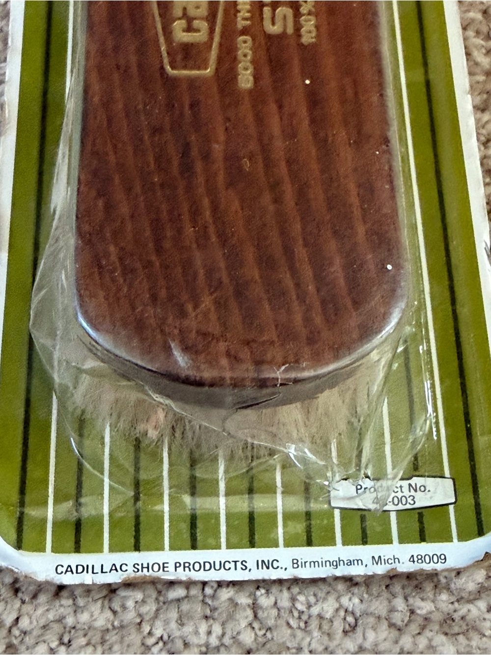Vintage Cadillac Satellite Shoe Brush 100% Horsehair Made in Israel NOS Sealed - Picture 6 of 8